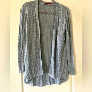 EUC Belldini Gray Cardigan with Eyelets Women’s size Small